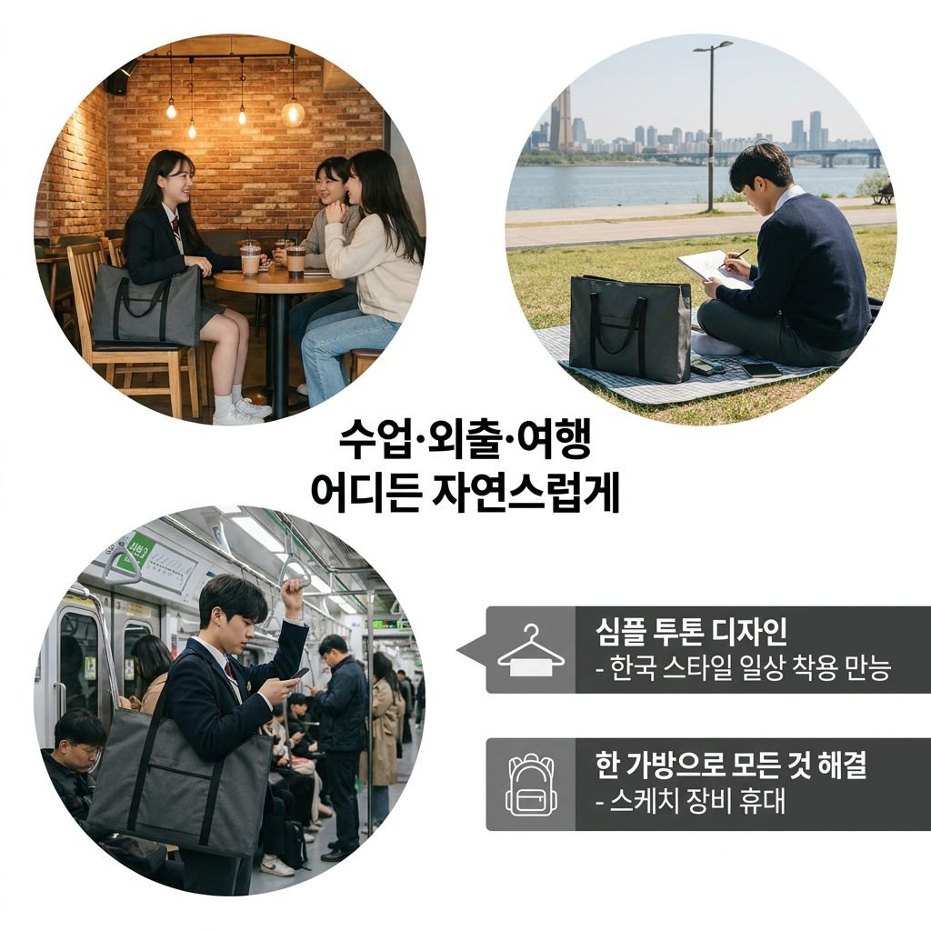 스케치 화판 전용 수납 가방 입시생 핸드캐리 크로스 화판 가방