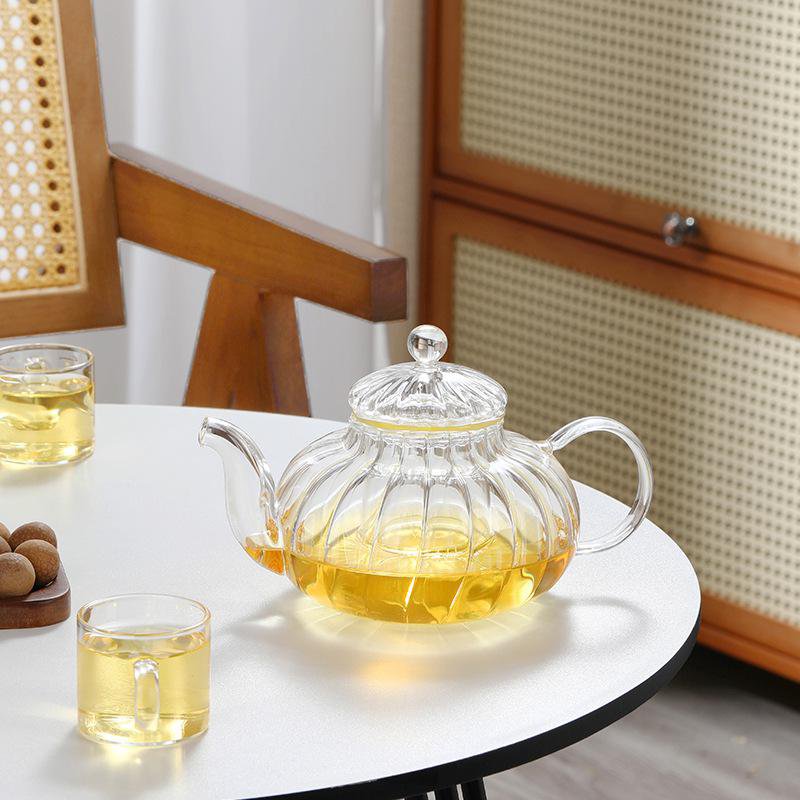 耐熱玻璃南瓜花茶壺