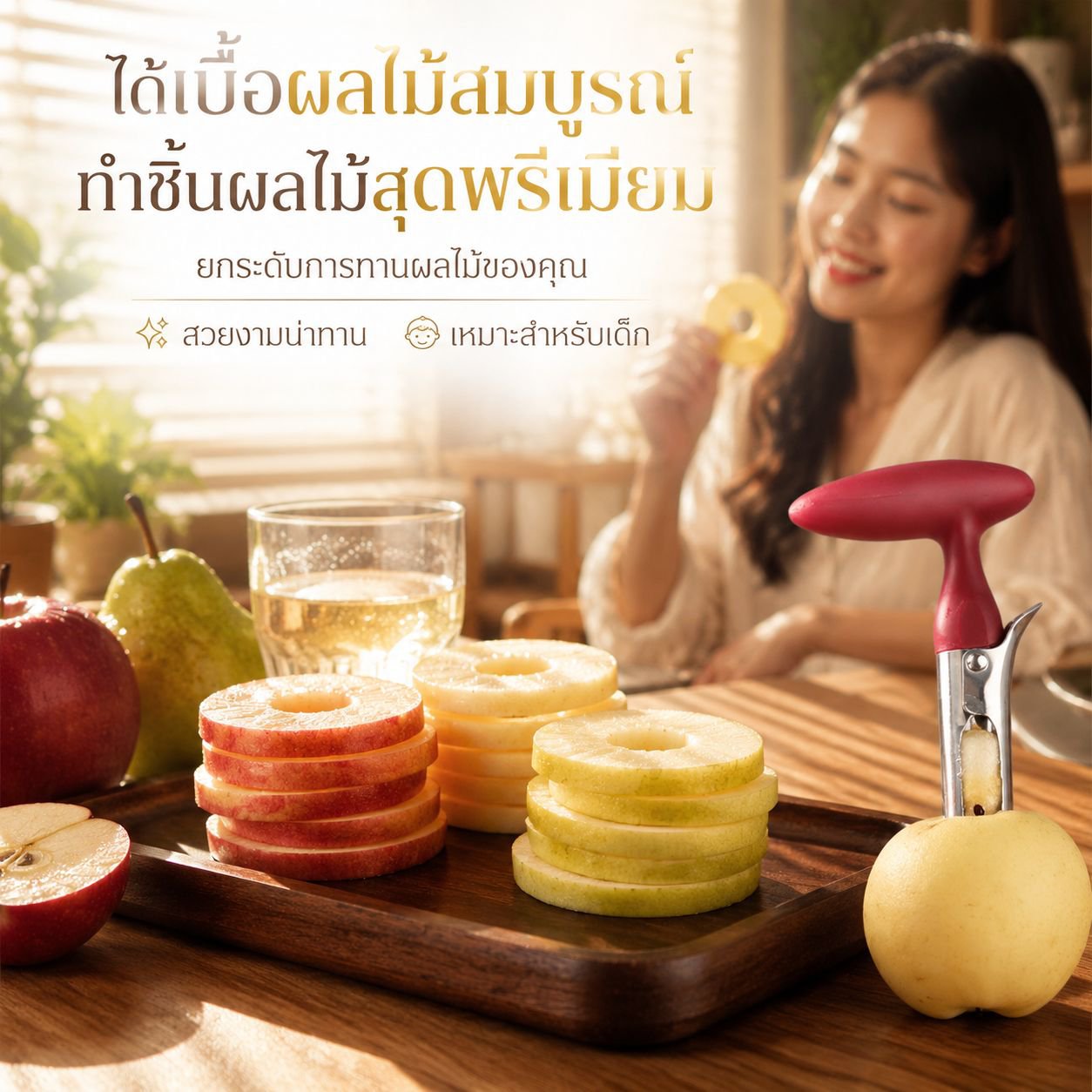 เครื่องมือคว้านผลไม้ดีไซน์ใหม่ ที่เอาไส้แอปเปิ้ลสแตนเลส