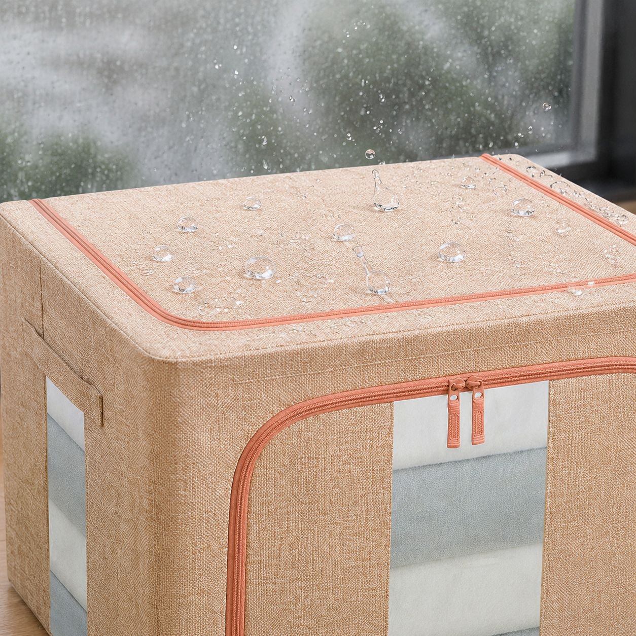 Foldable storage box with handles for easy carrying