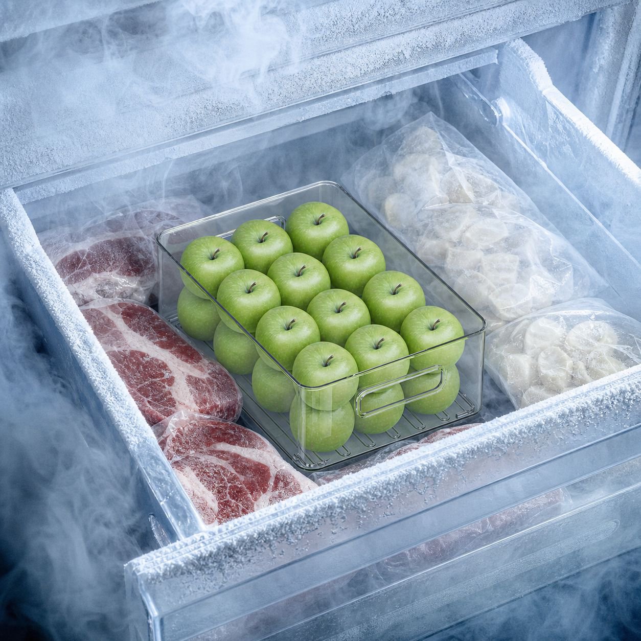 Kitchen Refrigerator Egg Storage Box, Fruit and Vegetable Organizer