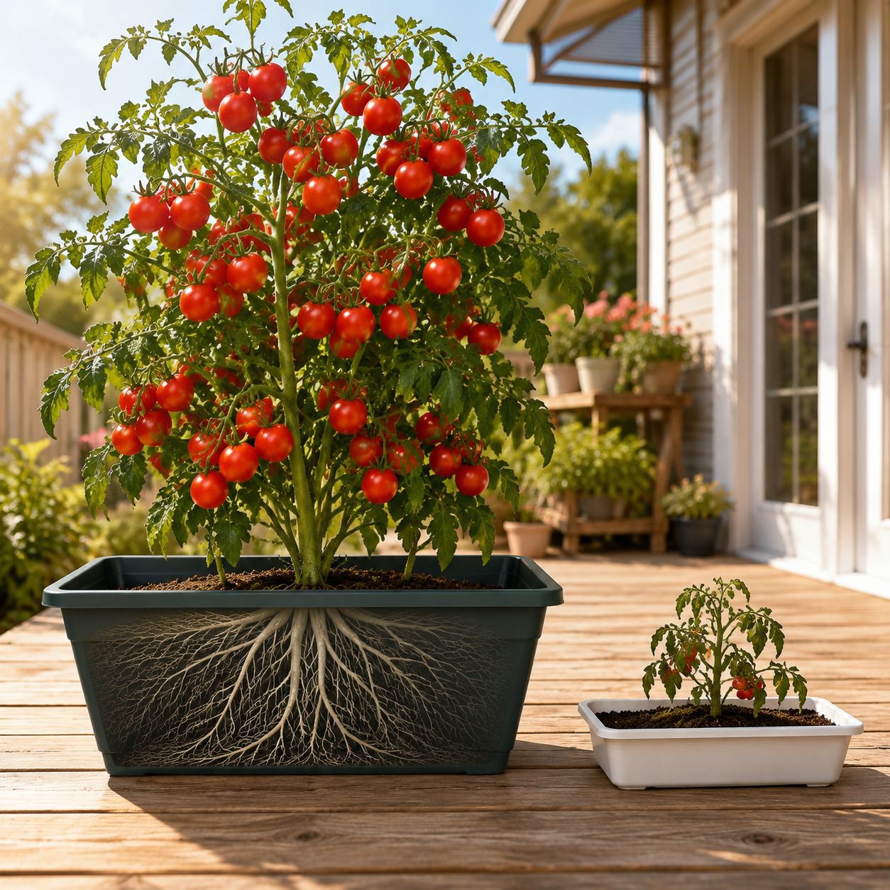 Wide-mouth vegetable flower pots in various sizes
