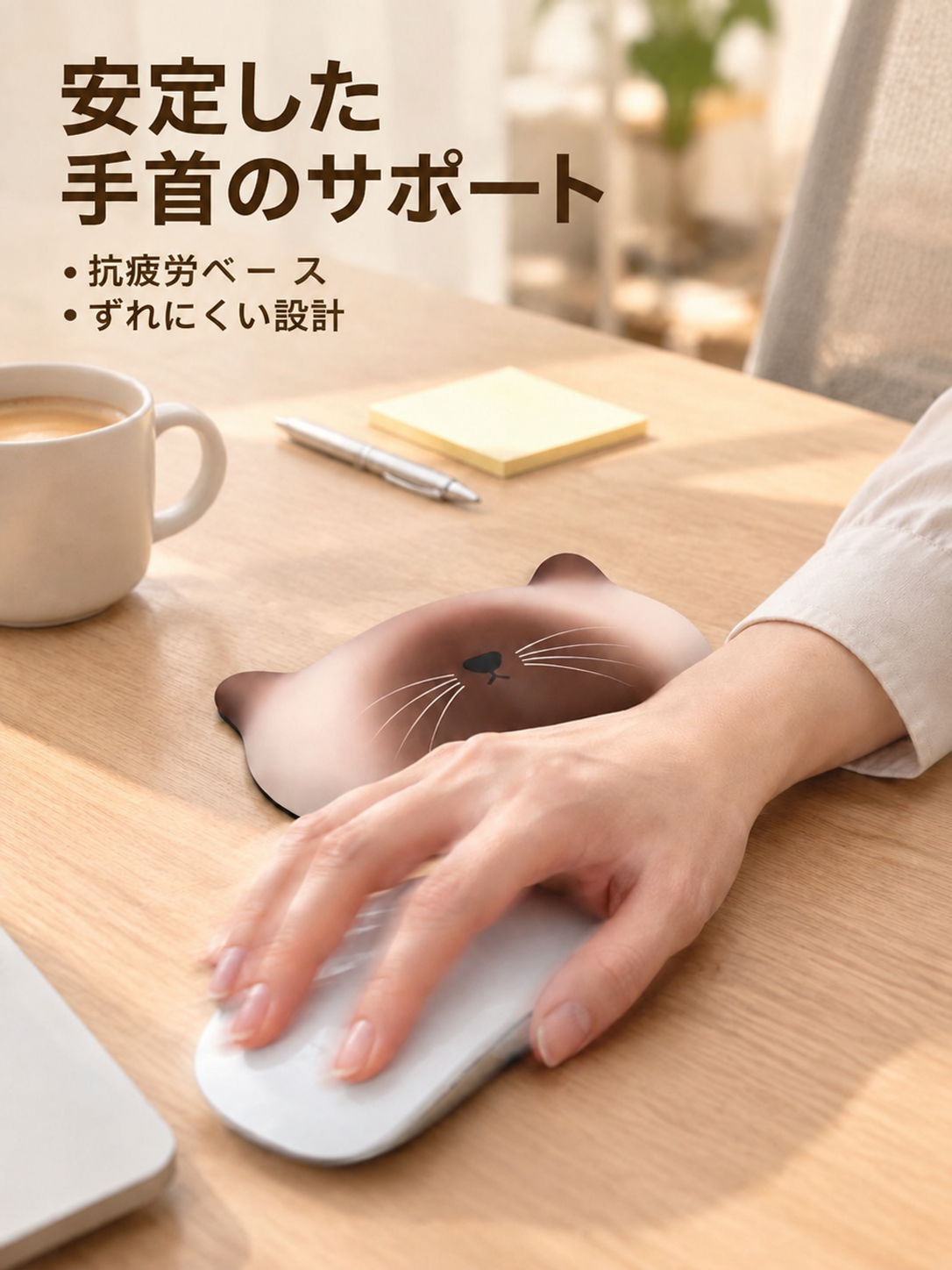 シリコン素材で使いやすい猫デザインのマウスパッド