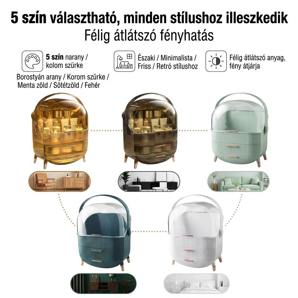 Többfunkciós kozmetikai rendező doboz, könnyen hordozható