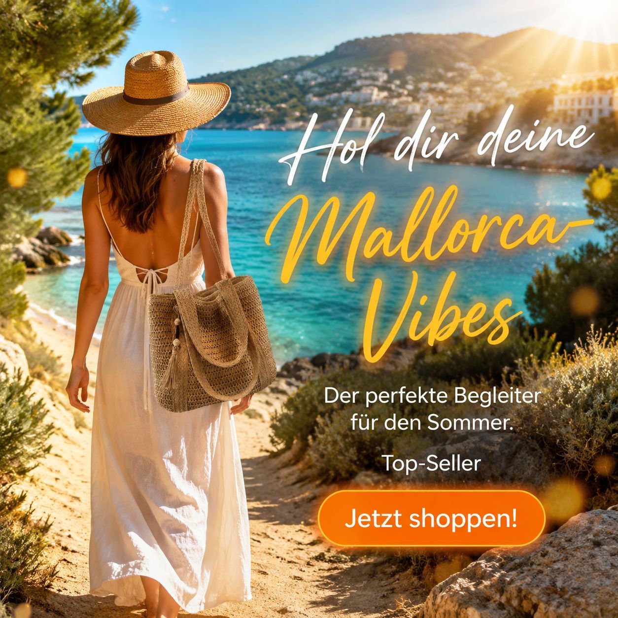 Strohhängetasche für Damen – Sommer-Strandtasche, modisch und geräumig
