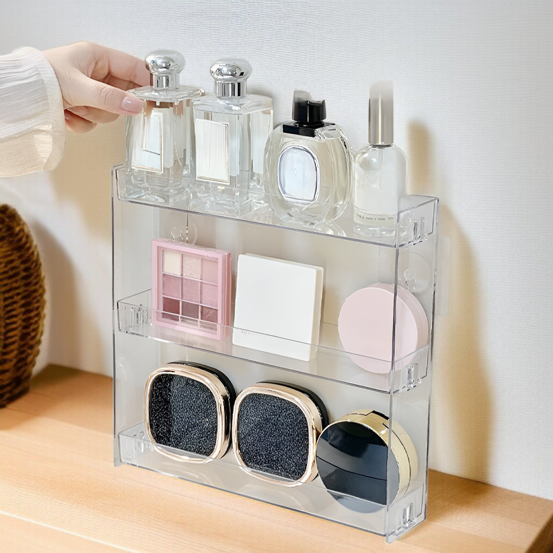 透明アクリル素材の高級感ある多層ラック