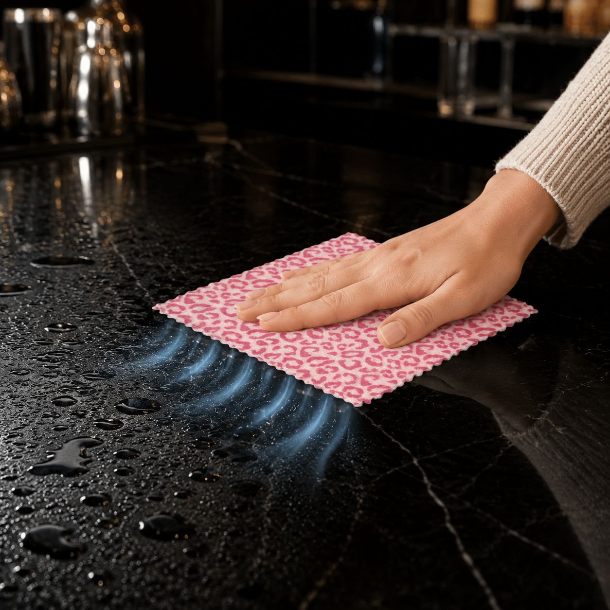 Thick leopard print dishcloth, absorbent and lint-free, for household use, including bathroom hand t