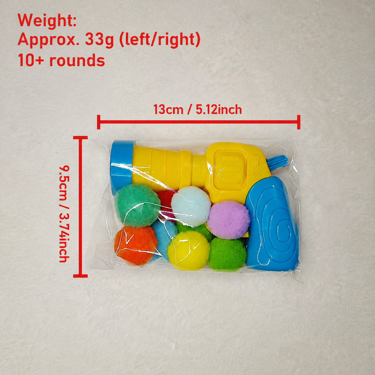 Cat self-entertainment interactive toy launcher, silent polyester high-elasticity pom-pom cat teaser