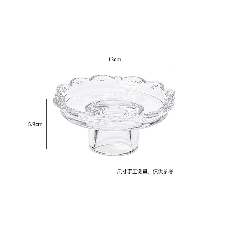 Green Glass Stemmed Dessert and Breakfast Plate