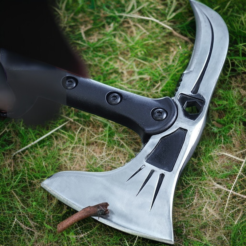 Hache tactique multifonctionnelle, couteau de hache de montagne, arme de survie d'auto-défense en pl
