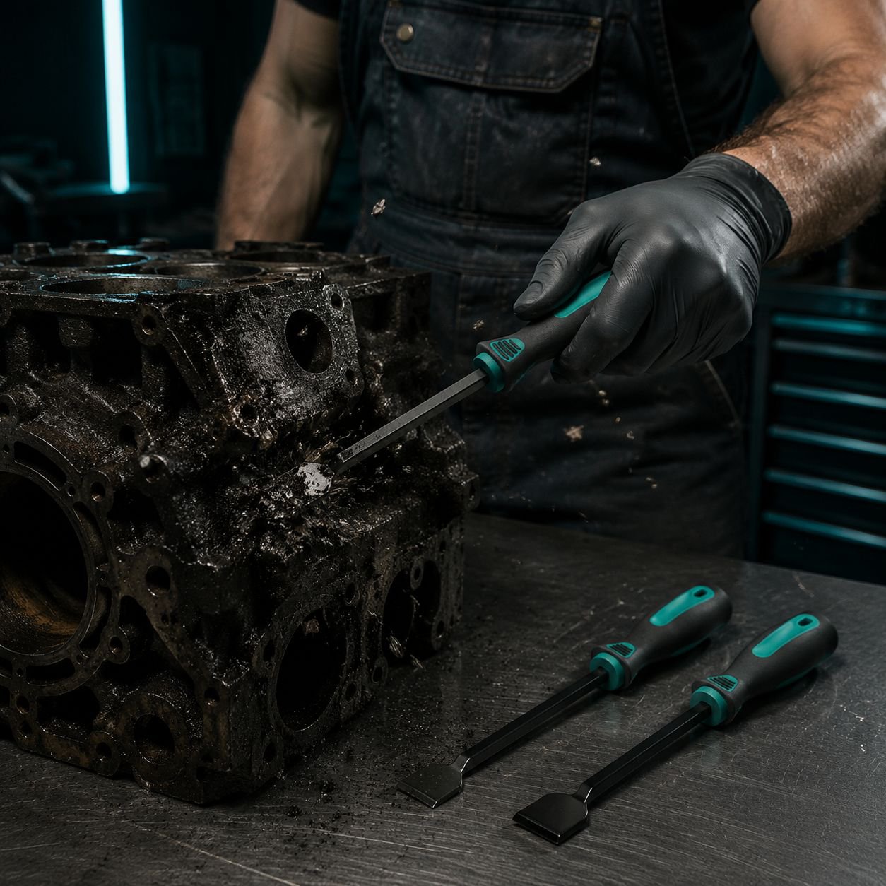 Ölschaber für die Autoreparatur, verstärkt und aus Chrom-Vanadium-Stahl