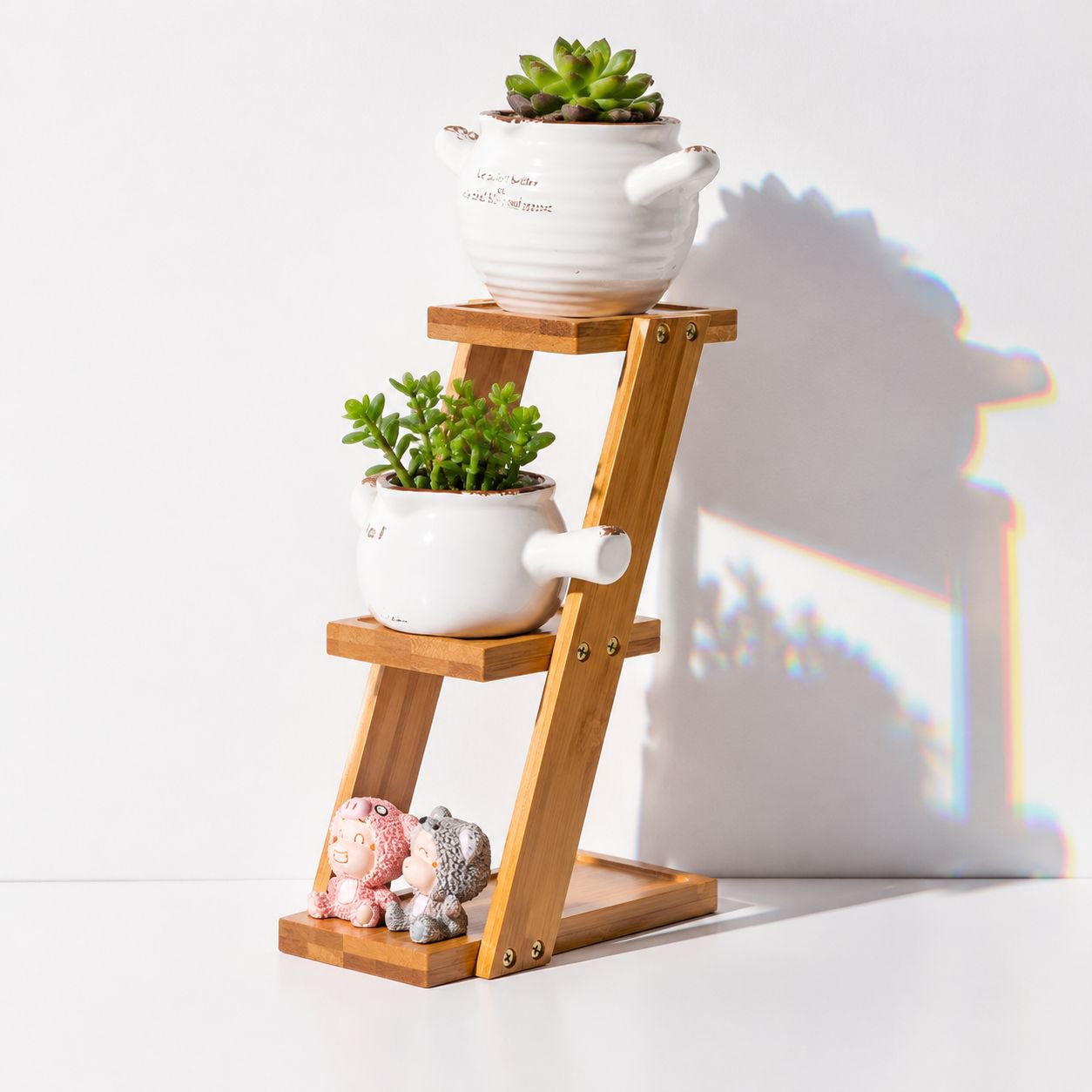 Blumenständer für Fensterbank aus Bambus