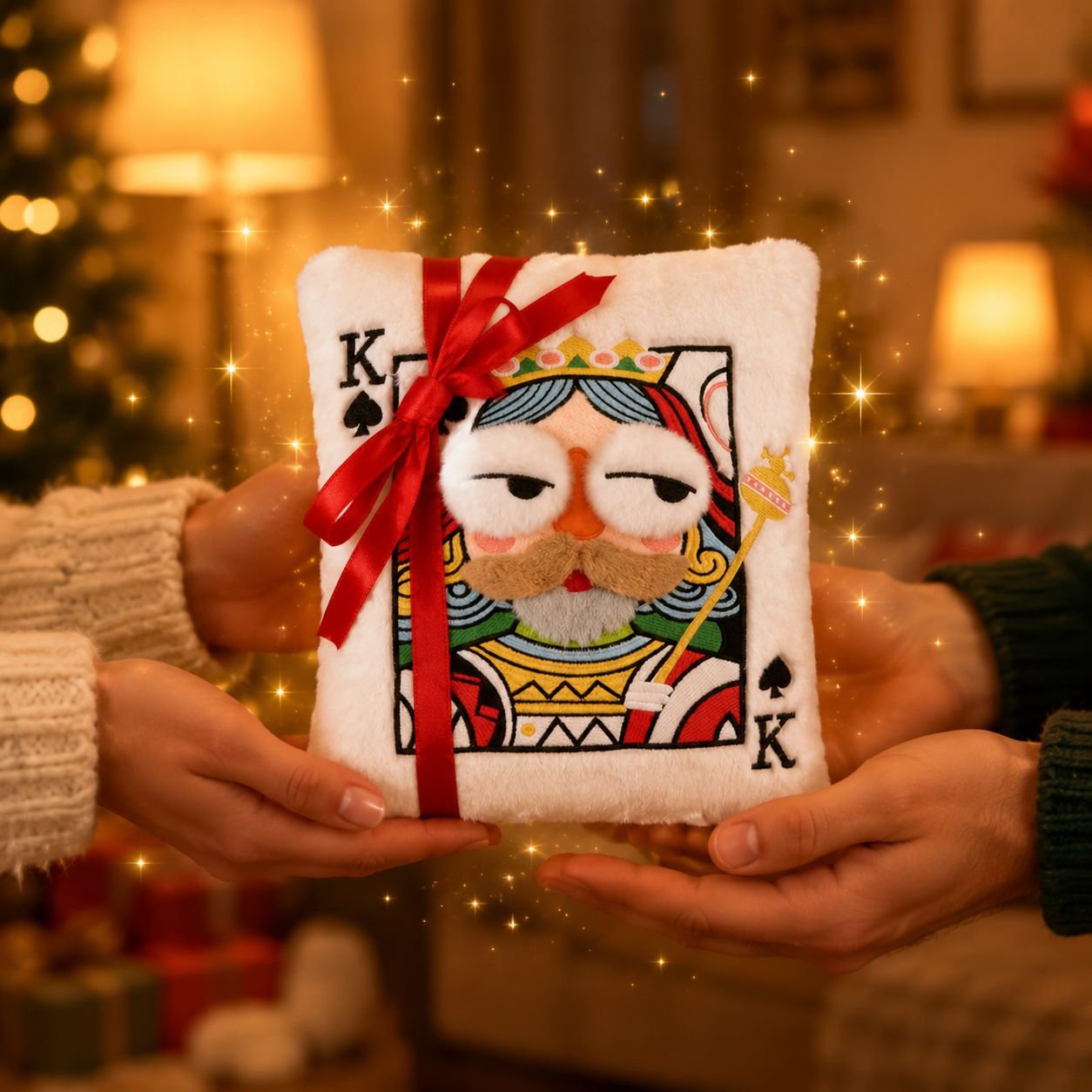 Plush embroidered playing card pillow/cushion - high-value, fun, and a great gift for friends and be