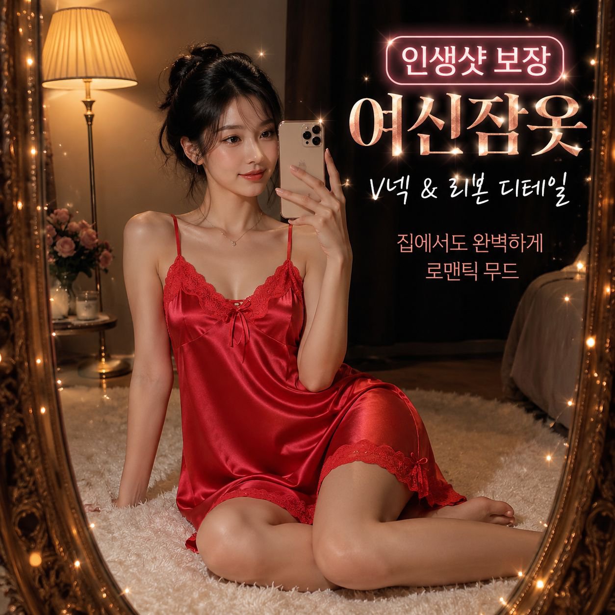 레이스 슬립 홈웨어 다양한 색상