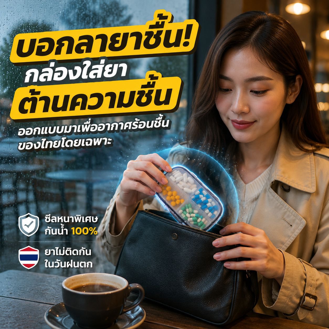 กล่องยาแบบใหม่แบ่งสัปดาห์พกพาง่ายโปร่งใส