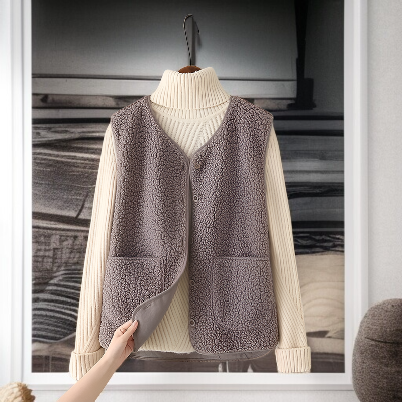 カジュアルおしゃれなファー裏地ベスト詳細