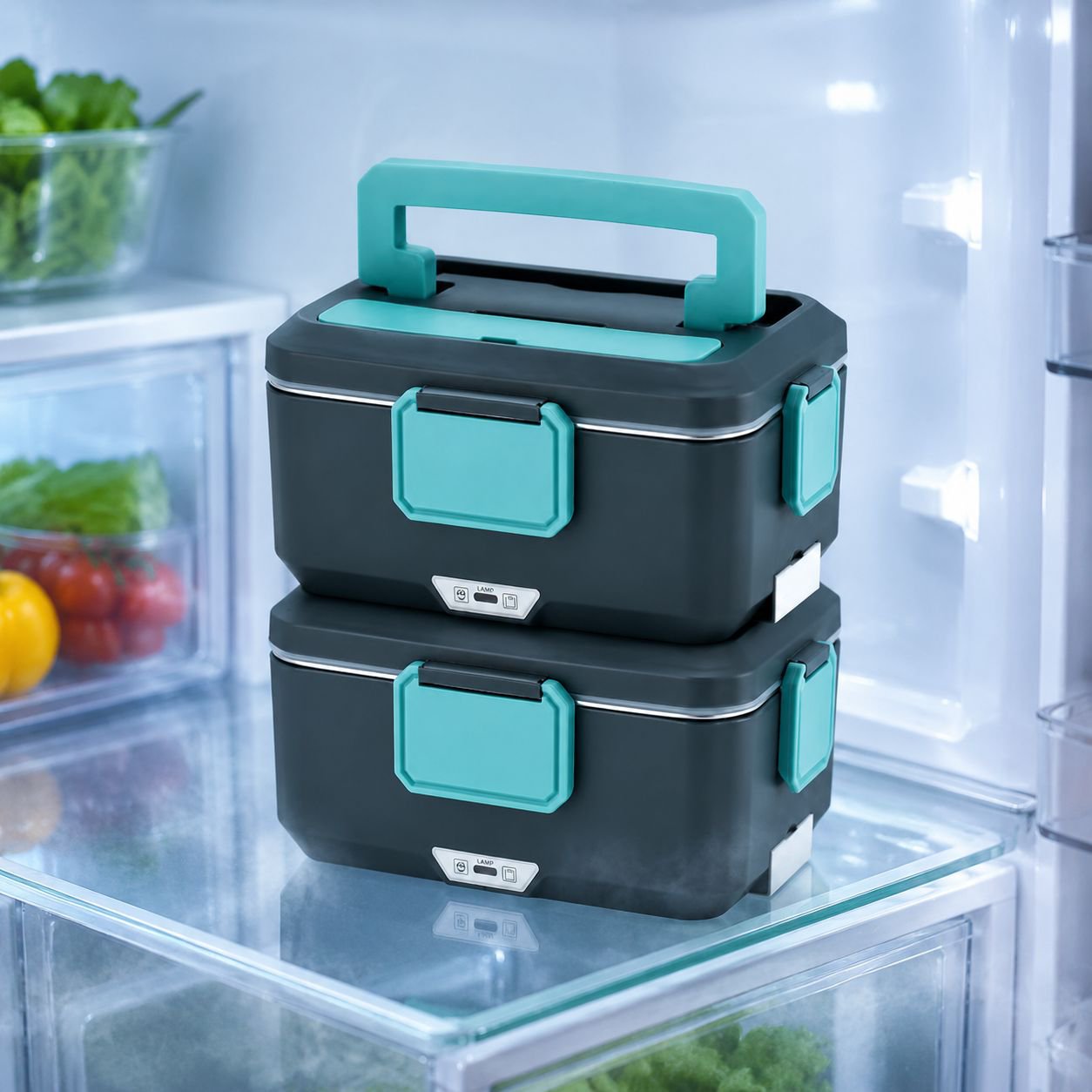 Easy-to-use control panel on electric lunch box