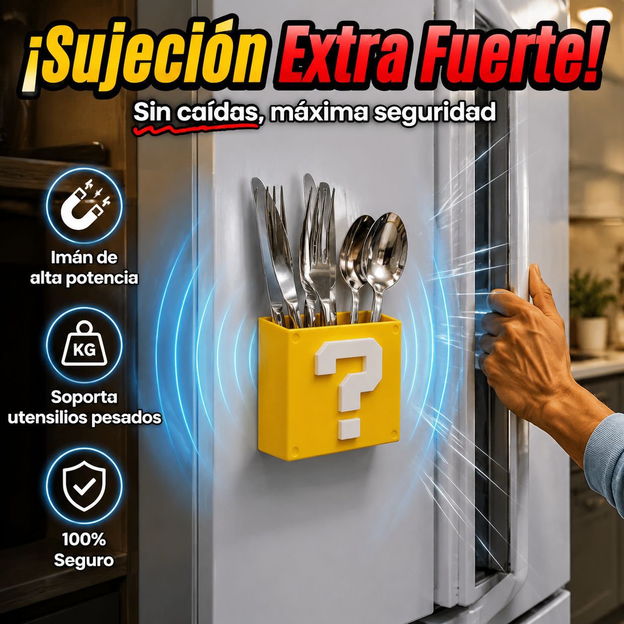 Portalápices magnético multifuncional, estilo retro de píxeles, apto para nevera