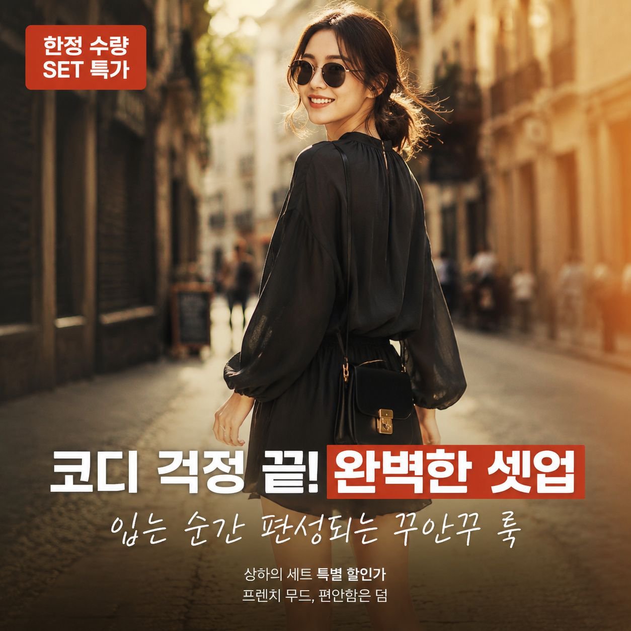 여하감령 와이드 반바지 모던 스포츠 캐주얼 세트