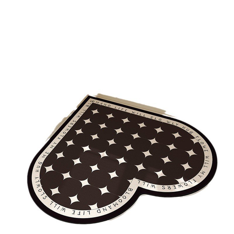 心形矽藻土防滑吸水廚房地墊