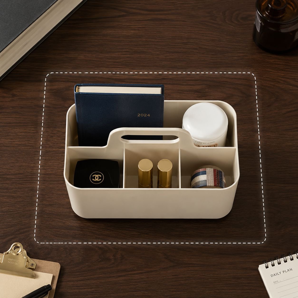 Multifunctional Desktop Storage Box, Portable Thickened Stackable, for Office Stationery and Tools