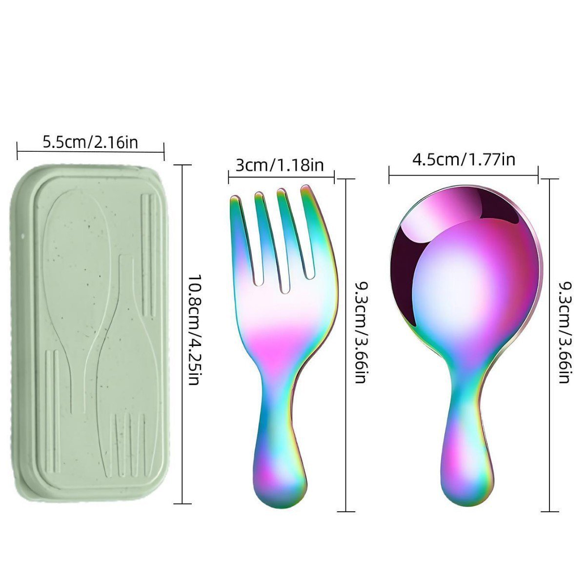 柄の短いフォークとスプーンのセット
