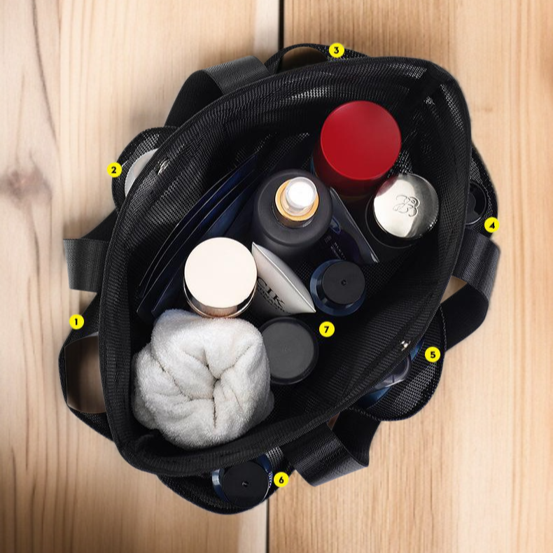 목욕 수납 바구니 욕실 사용 모습