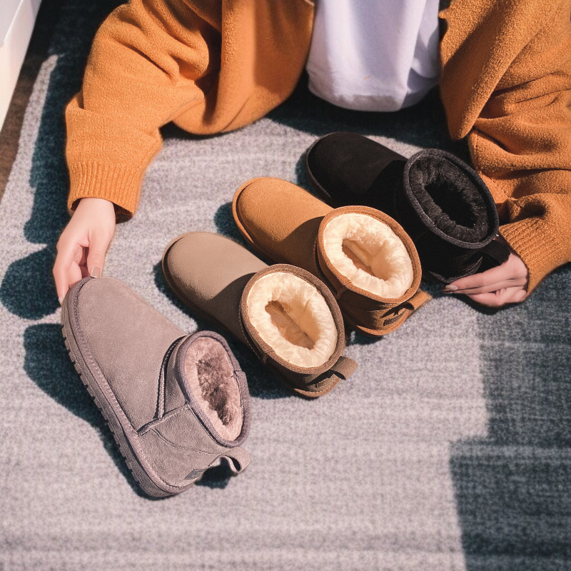 융털 안감으로 따뜻한 여성 워커 부츠