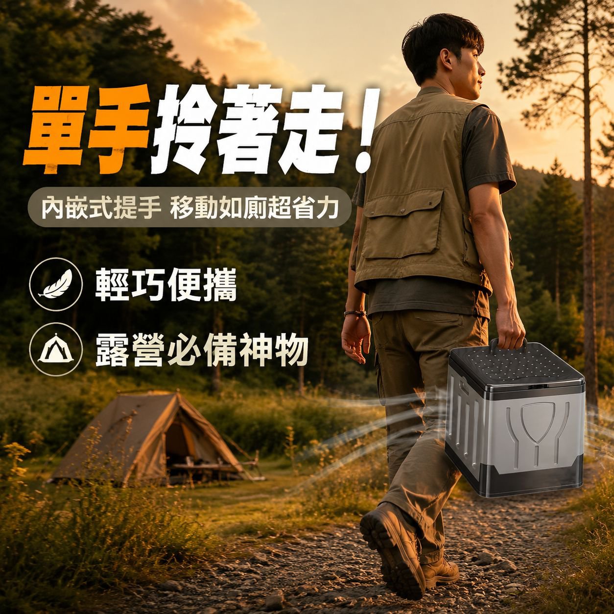 便攜式摺疊汽車專用馬桶，適合自駕使用