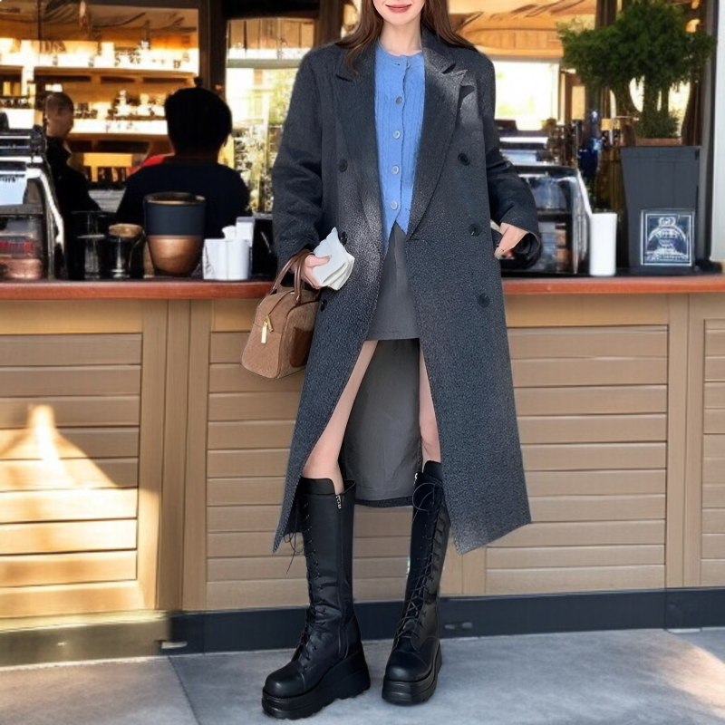 기모 도톰 하프 루즈핏 모직 코트 겨울 모직 코트