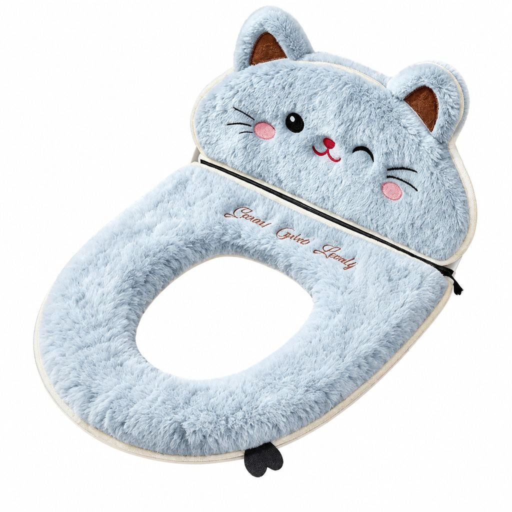 New style toilet seat cushion, cute and thickened plush, washable, suitable for all seasons, perfect