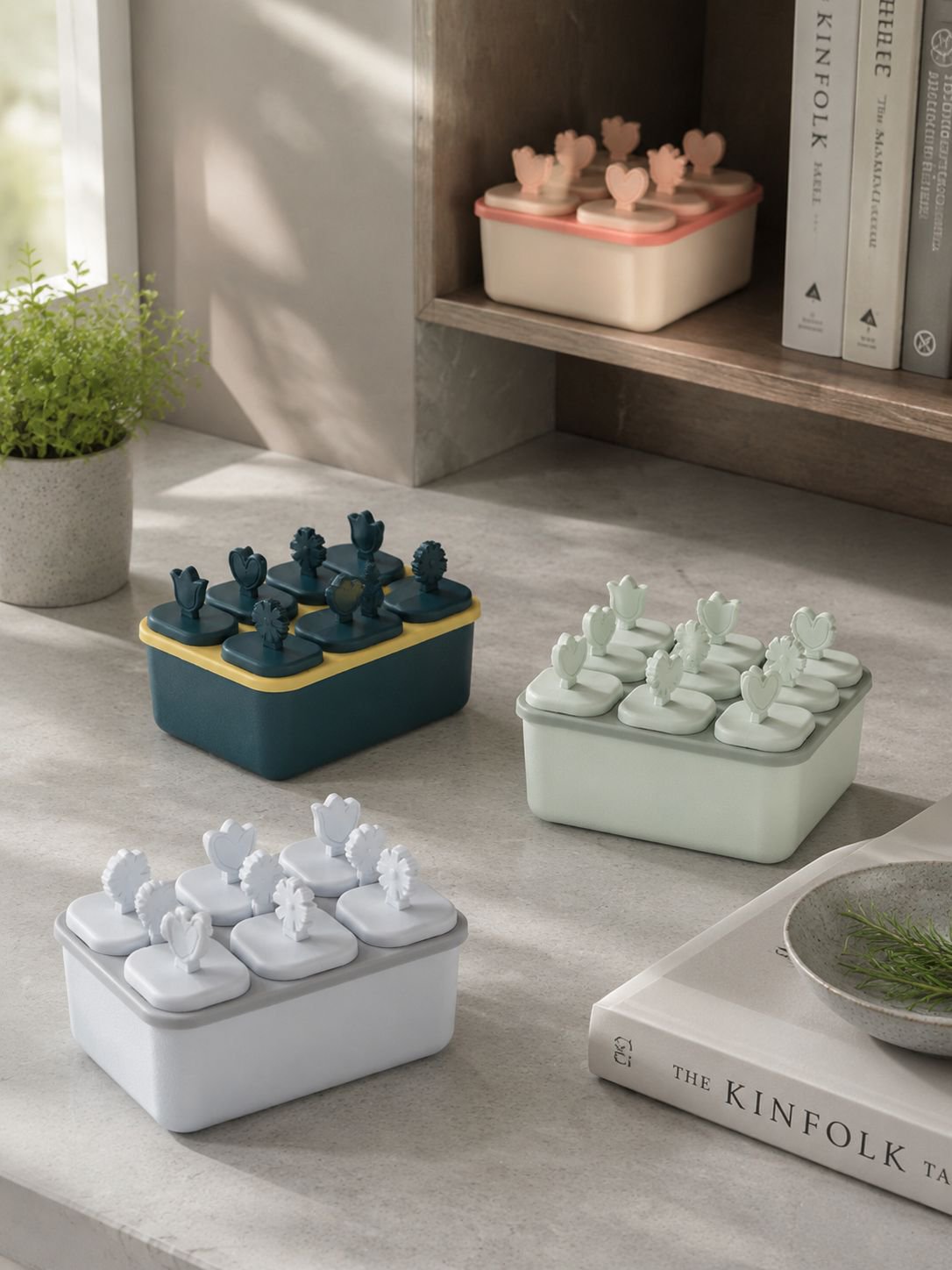 Colorful ice cream moulds for kids and family