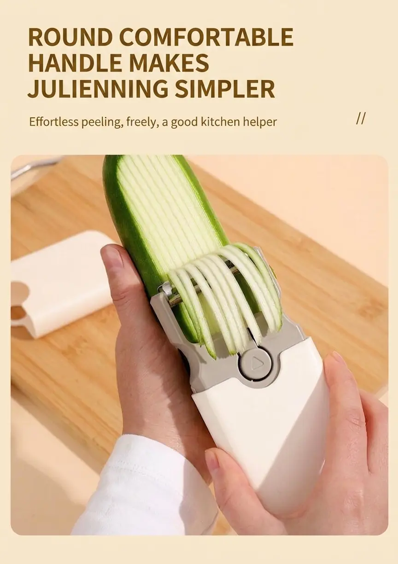 Coupe-légumes et éplucheur 3-en-1 en acier inoxydable pour cuisine