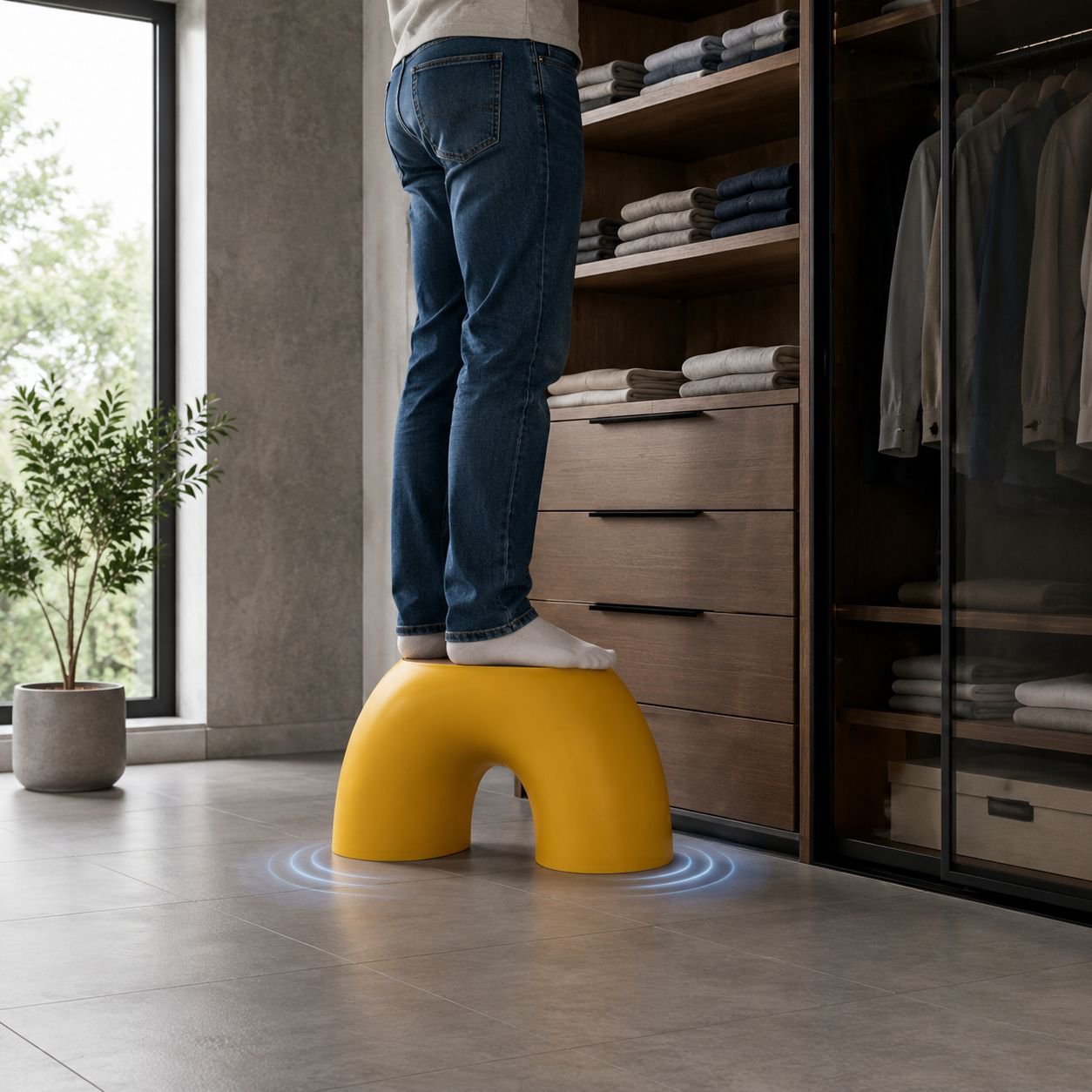 Bequemer Regenbogenhocker für Zuhause, schlichtes Design