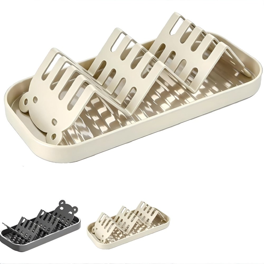 Household stainless steel W-shaped soap dish organizer for home bathroom, drainer tray, soap holder