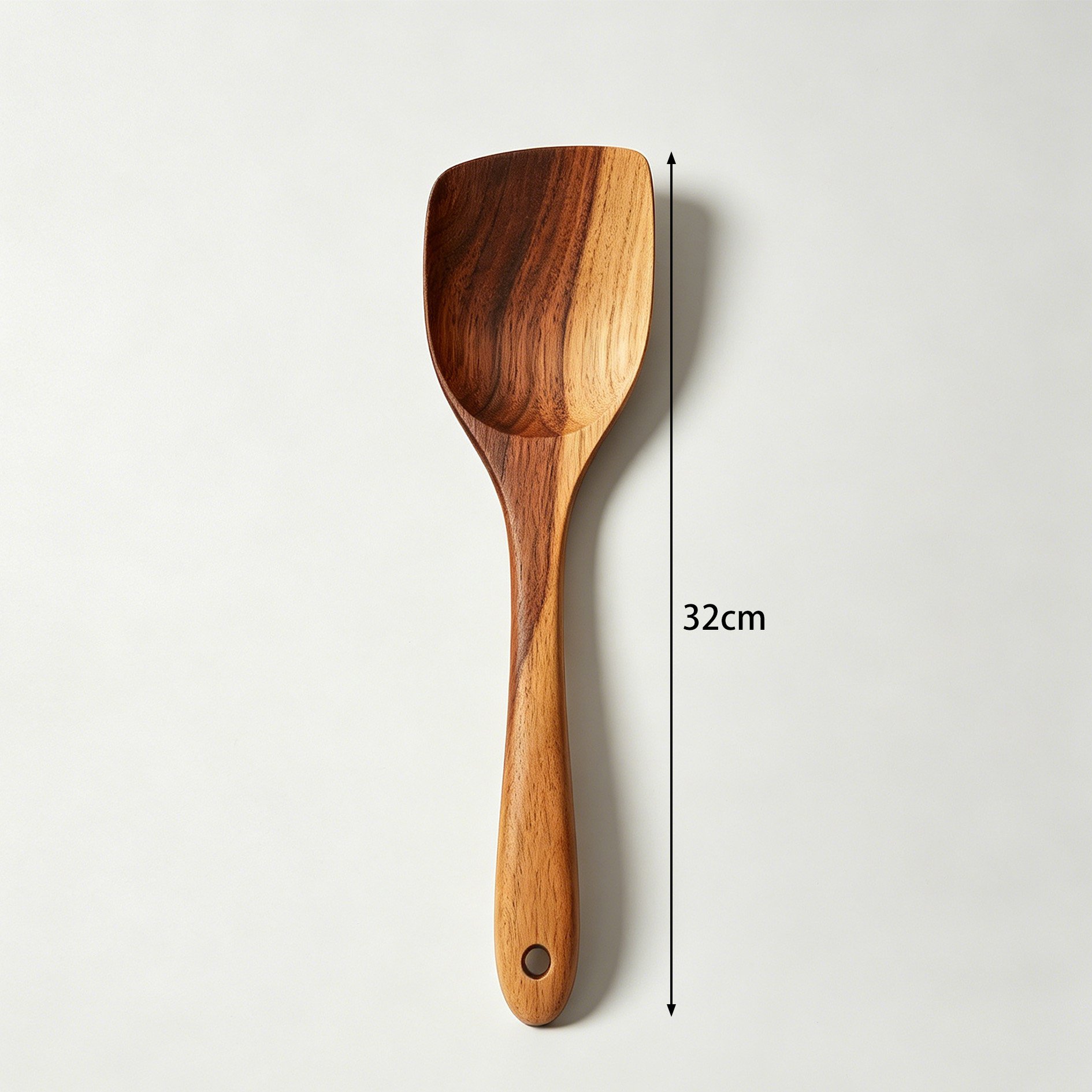Solid wood cooking spatulas set of 2 for kitchen