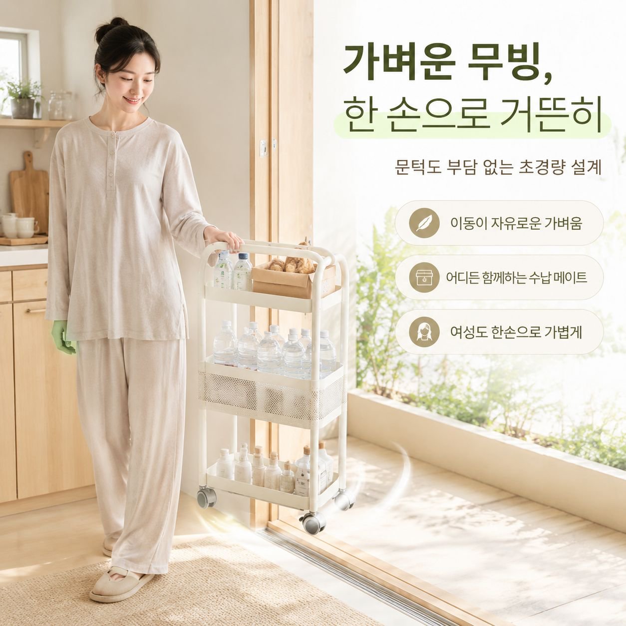 선반 틈새 주방 다용도 냉장고 틈새 수납장 야채 바구니 좁은 화장실 이동 카트