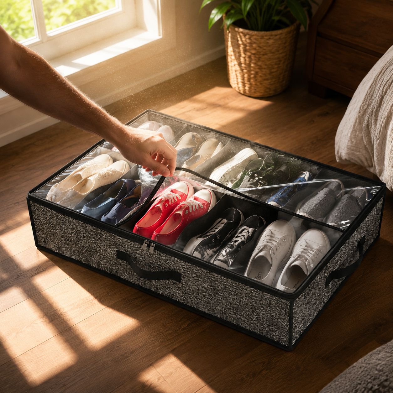 Bolsa de almacenamiento para zapatos debajo de la cama