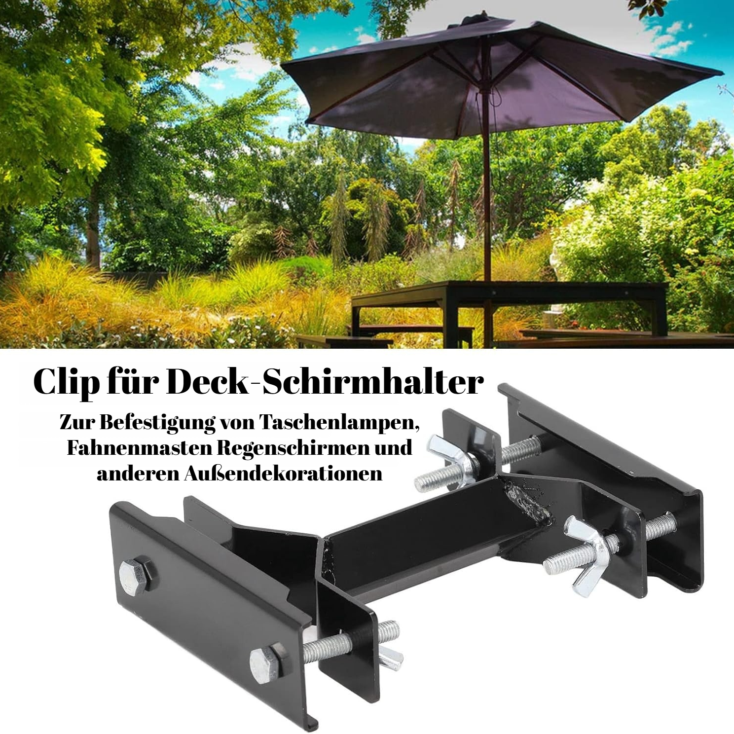 Befestigungsclips für Gartenschirme