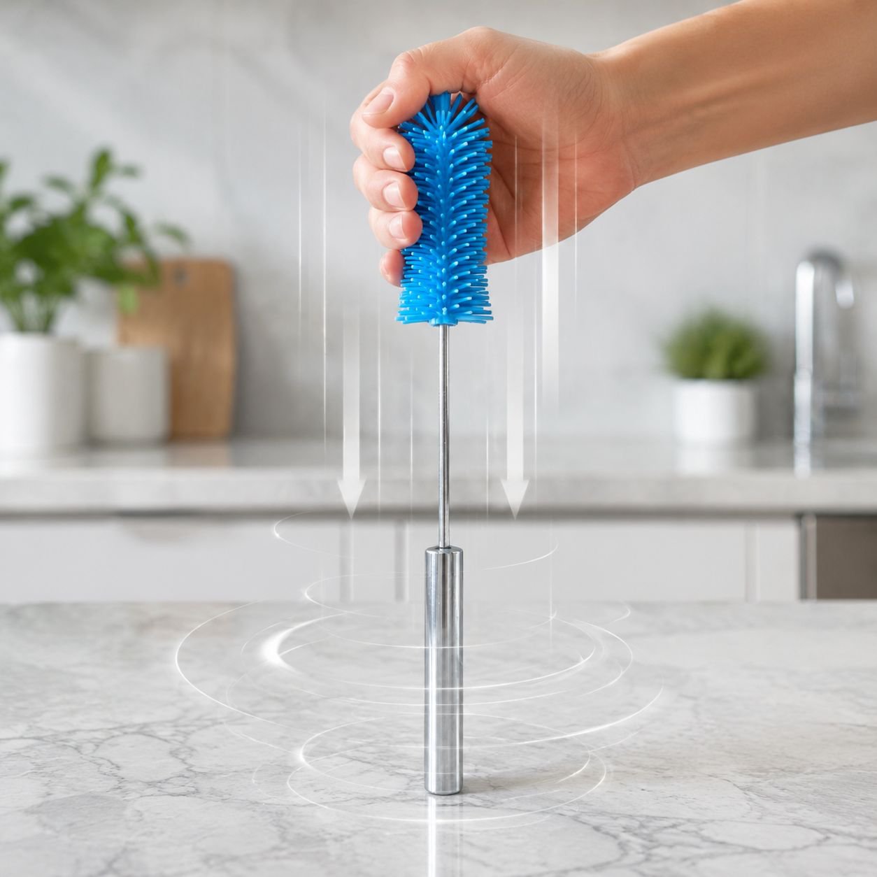 Innovative Stainless Steel Rotating Cleaning Brush close-up