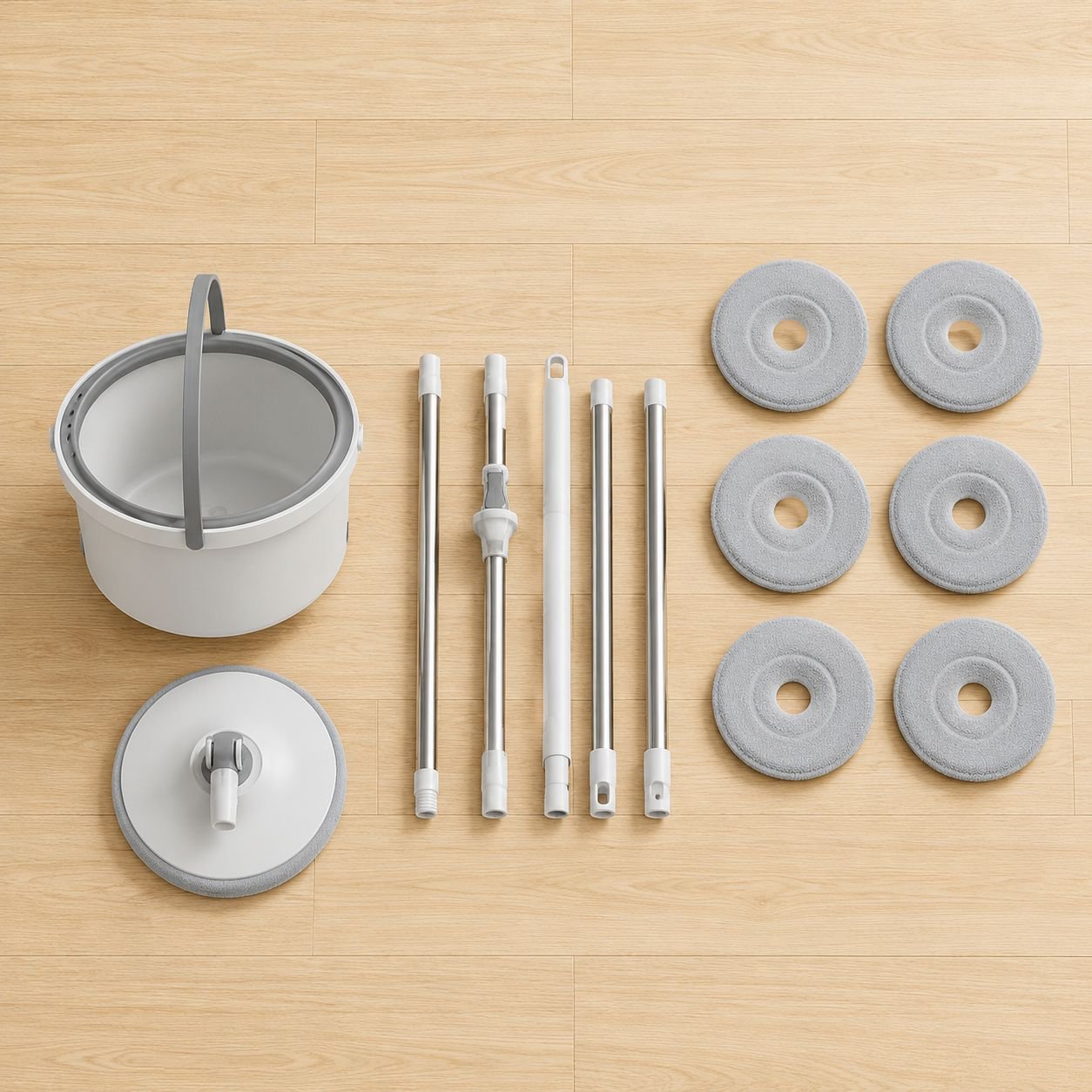 Durable Wet Mop System with Splash-Proof Bucket Design