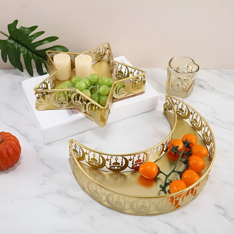 ラグジュアリーなゴールドアイアン星月フルーツトレイ・ホームデコレーション