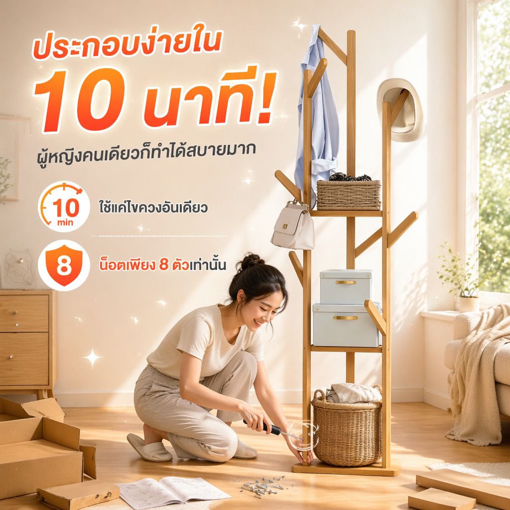 ราวแขวนเสื้อผ้าแบบมุมห้อง ใช้งานง่าย สไตล์หรูหรา สำหรับใช้ในบ้าน อเนกประสงค์