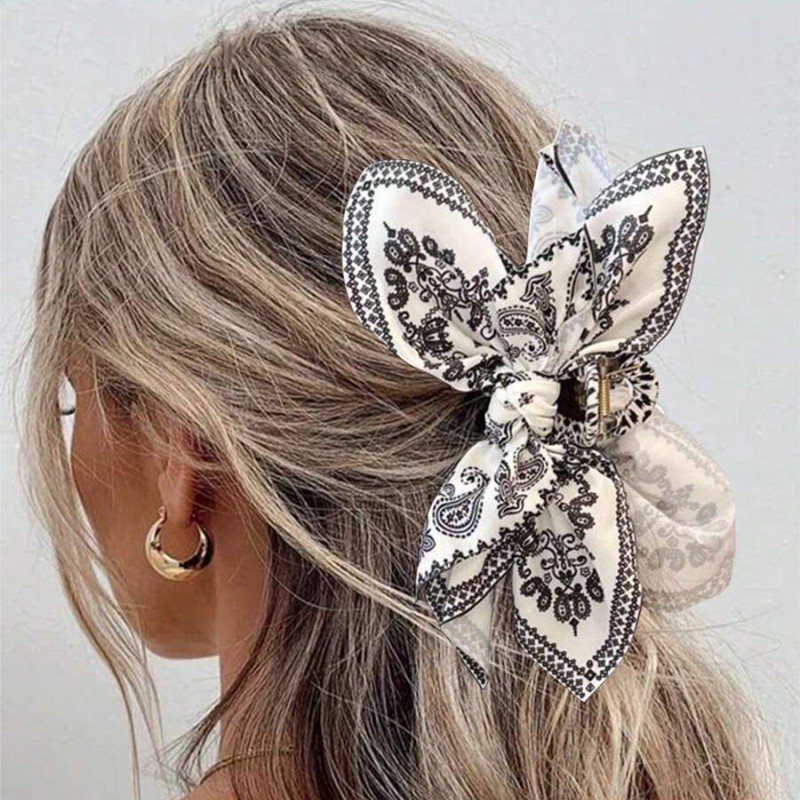 リボン＆ハートヘアクリップ