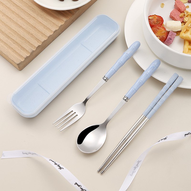 便攜式不鏽鋼餐具三件套