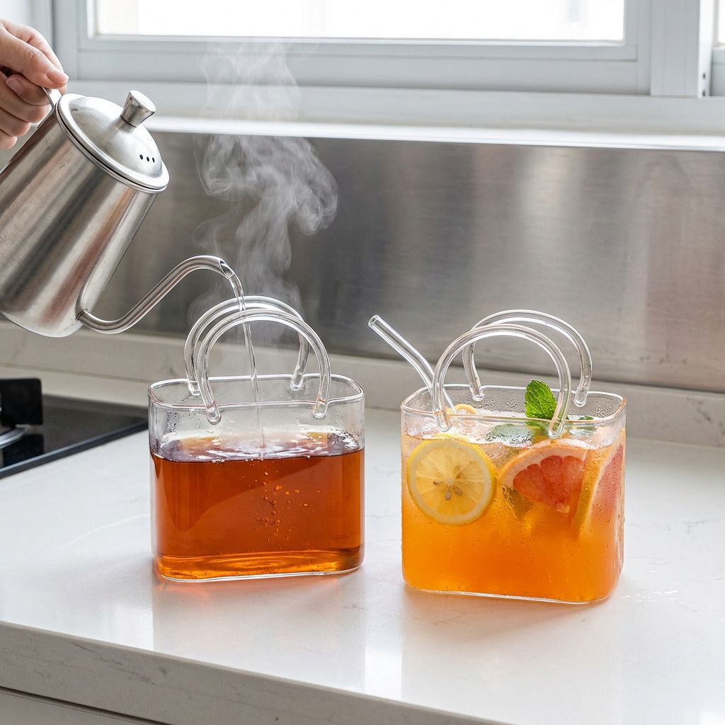 ファッション感覚のハンドバッグ型ドリンクカップ