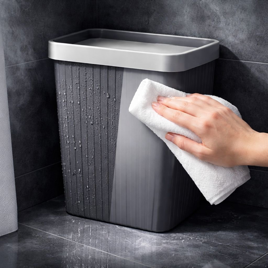 Poubelle en plastique avec anneau d'étanchéité pour cuisine, salle de bain et bureau