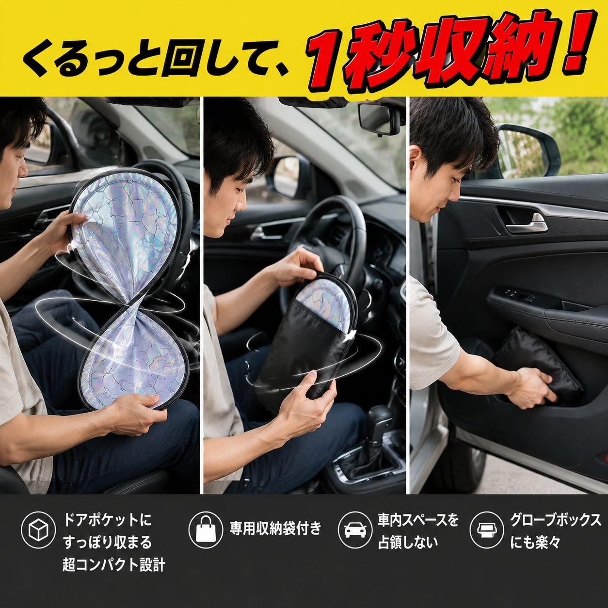 車内サンシェード レーザー菱形断熱日除け フロント用