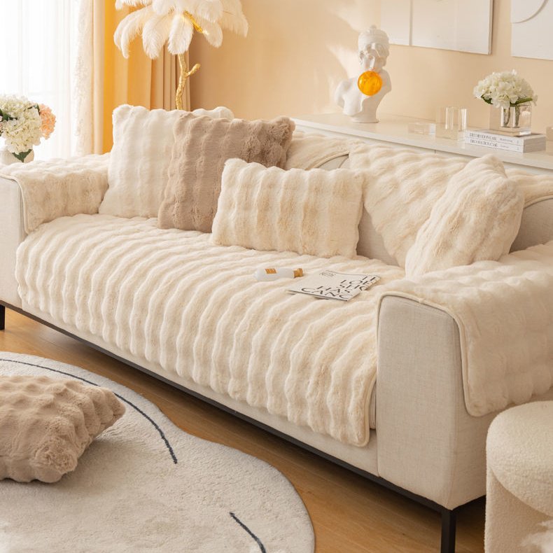 ウサギ毛ソファカバー
