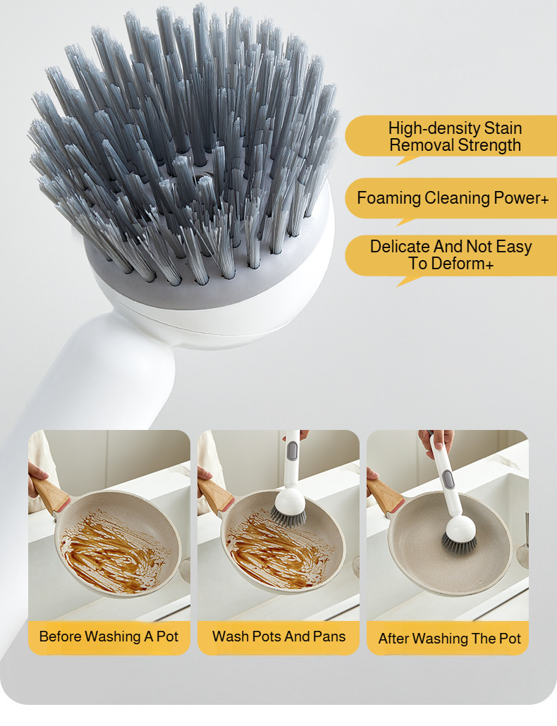 Easy-to-hold kitchen brush for pots and pans